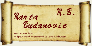 Marta Budanović vizit kartica